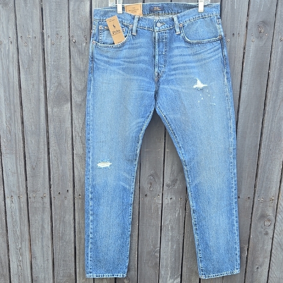 Polo Ralph Lauren Men's Blue Distressed Jeans